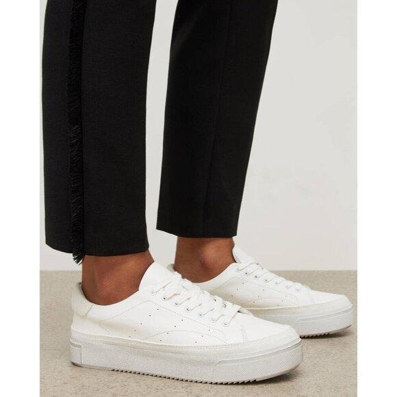 ALLSAINTS Trish Leather Sneakers in Chalk White 37 7 New with box Womens Kicks - Picture 1 of 15